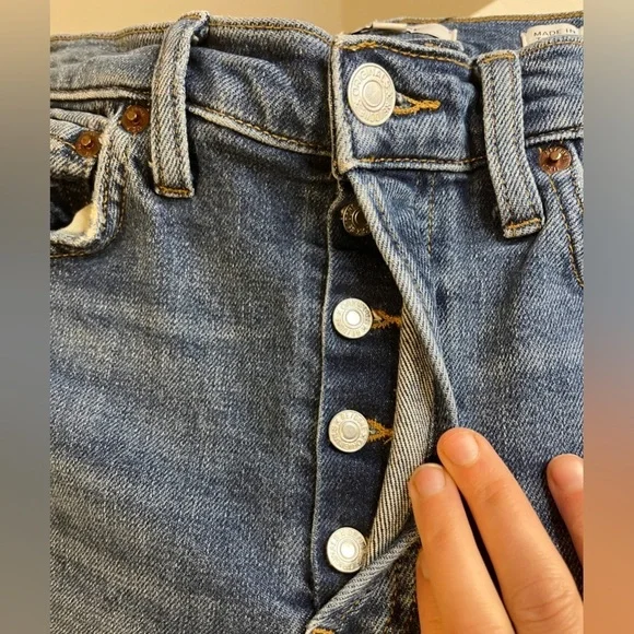 Re/Done Levi's 80s Slim Straight High Rise Jeans sz 27 - Picture 14 of 14